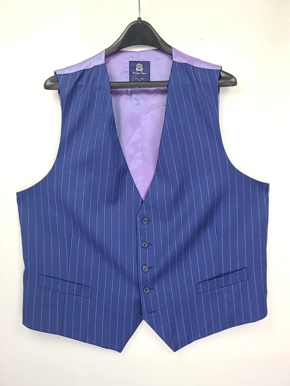 Berragamo Elegant Stripped 3-Piece Super 110'S Suit 48R Pants W42xL28.5